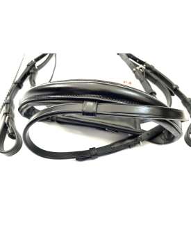 TESTIERA KIEFFER CUOIO NERO CON DOPPIO FRONTALINO-22513